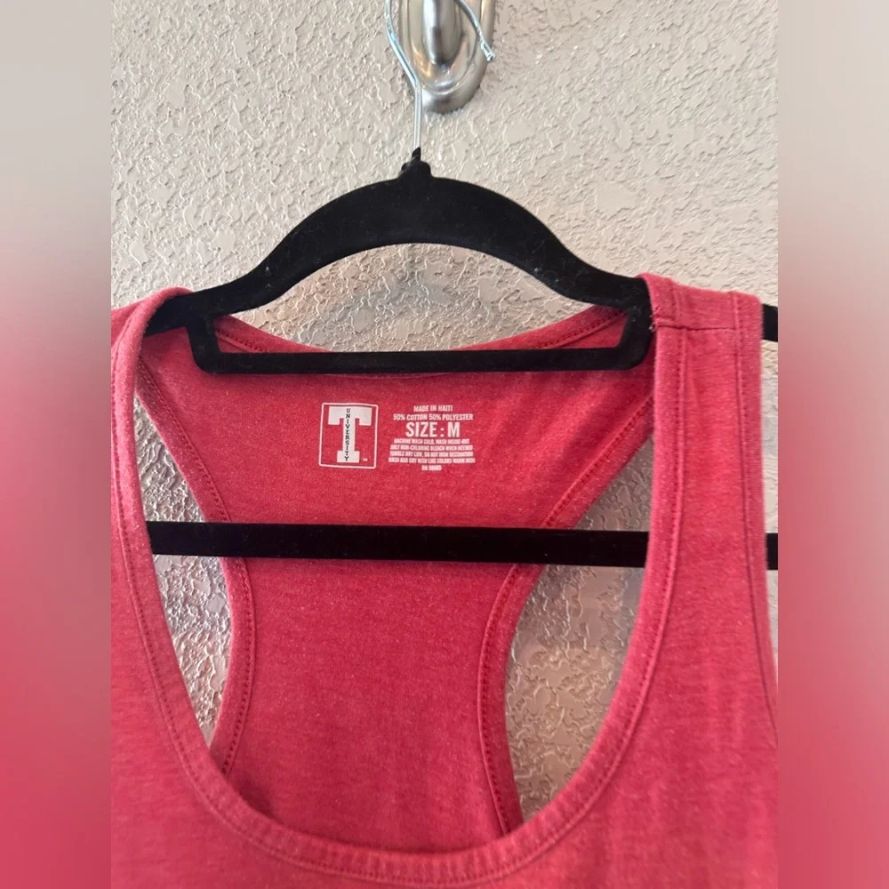 Peace Love and KU Breathable Tank Top Athletic Style Red Jayhawk Size Medium - Picture 2 of 5